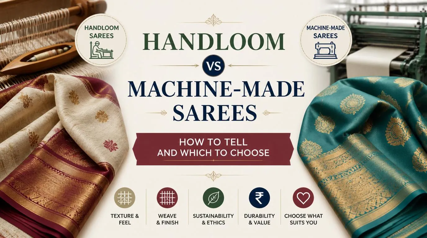 Comparison between handloom and machine made sarees