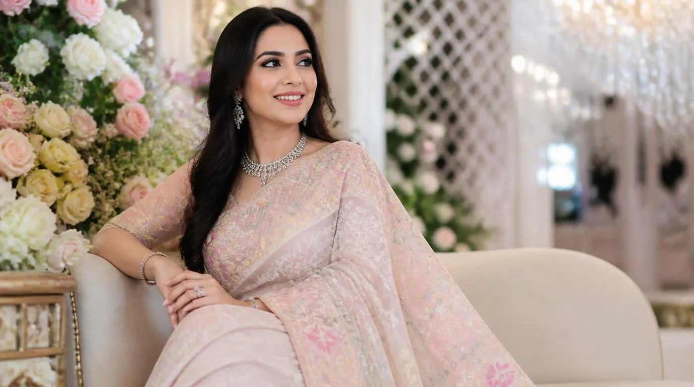 Silk Jamdani saree with zari border