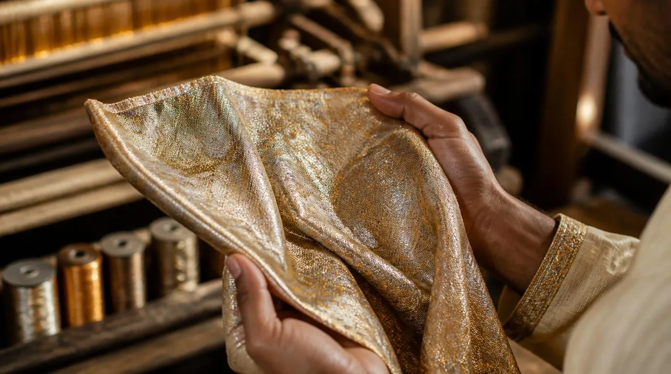 Real gold and silver zari threads used in Jamdani