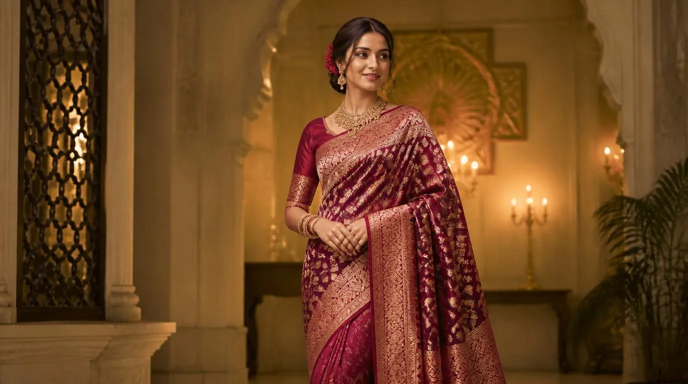 Silk Tangail saree with heavy zari border